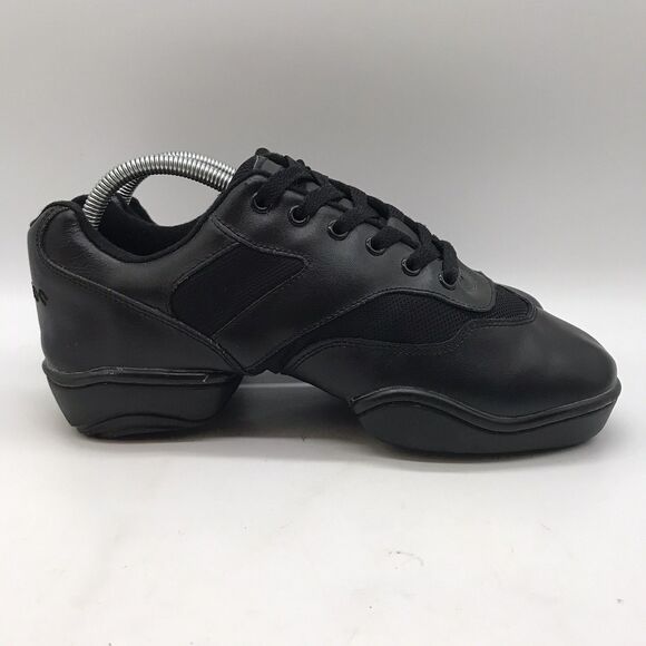 Revolution 901 Black Leather Split Sole Dance Shoe Women's 9.5 AD M Jazz Lace Up - Picture 1 of 12